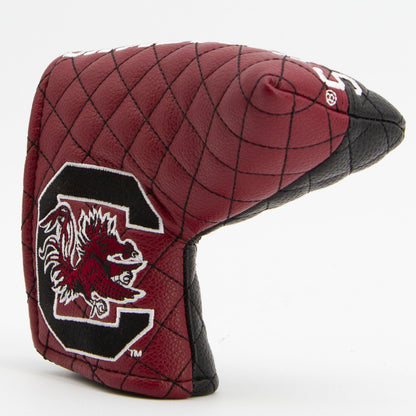 South Carolina Gamecocks Split Quilted Blade Putter Cover, angled view