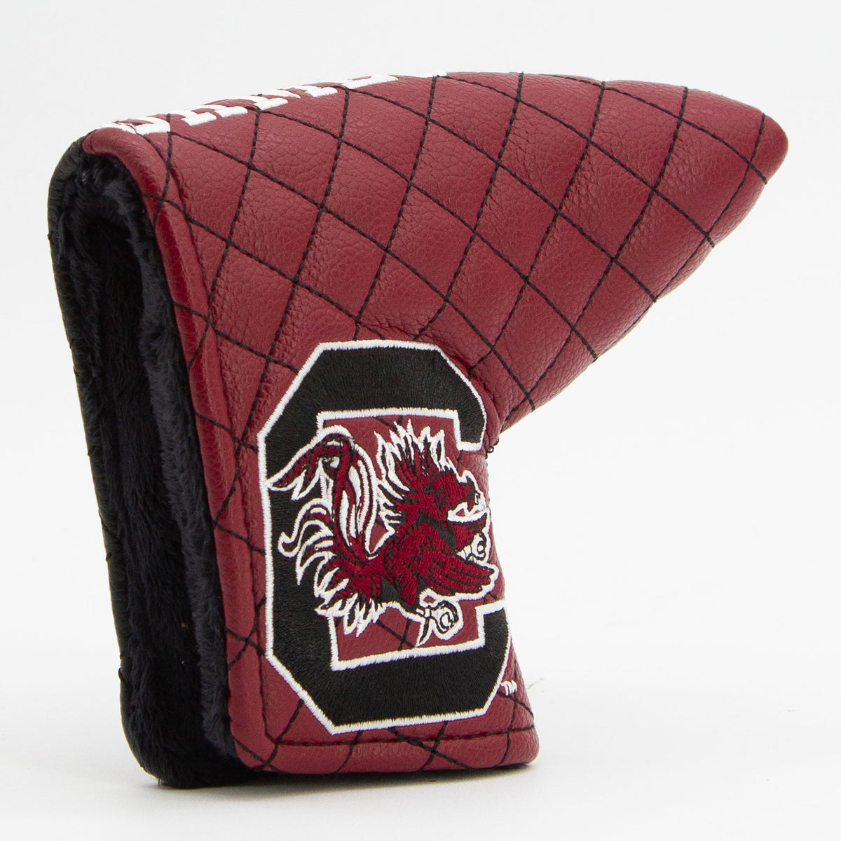 South Carolina Gamecocks Split Quilted Blade Putter Cover, opening detail