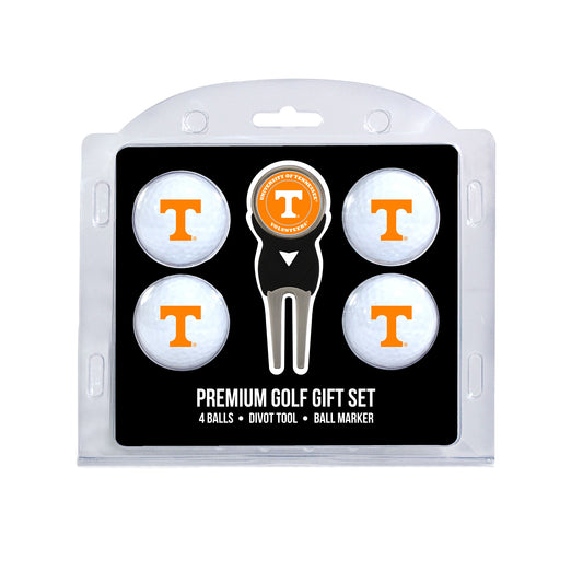 Tennessee four ball golf gift set with divot tool and ball marker