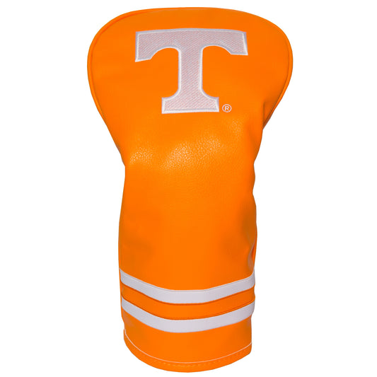 Orange golf club head cover with a logo on a white background