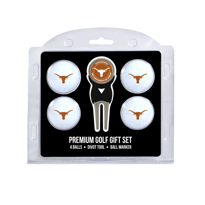 Texas four ball golf gift set with divot tool and ball marker