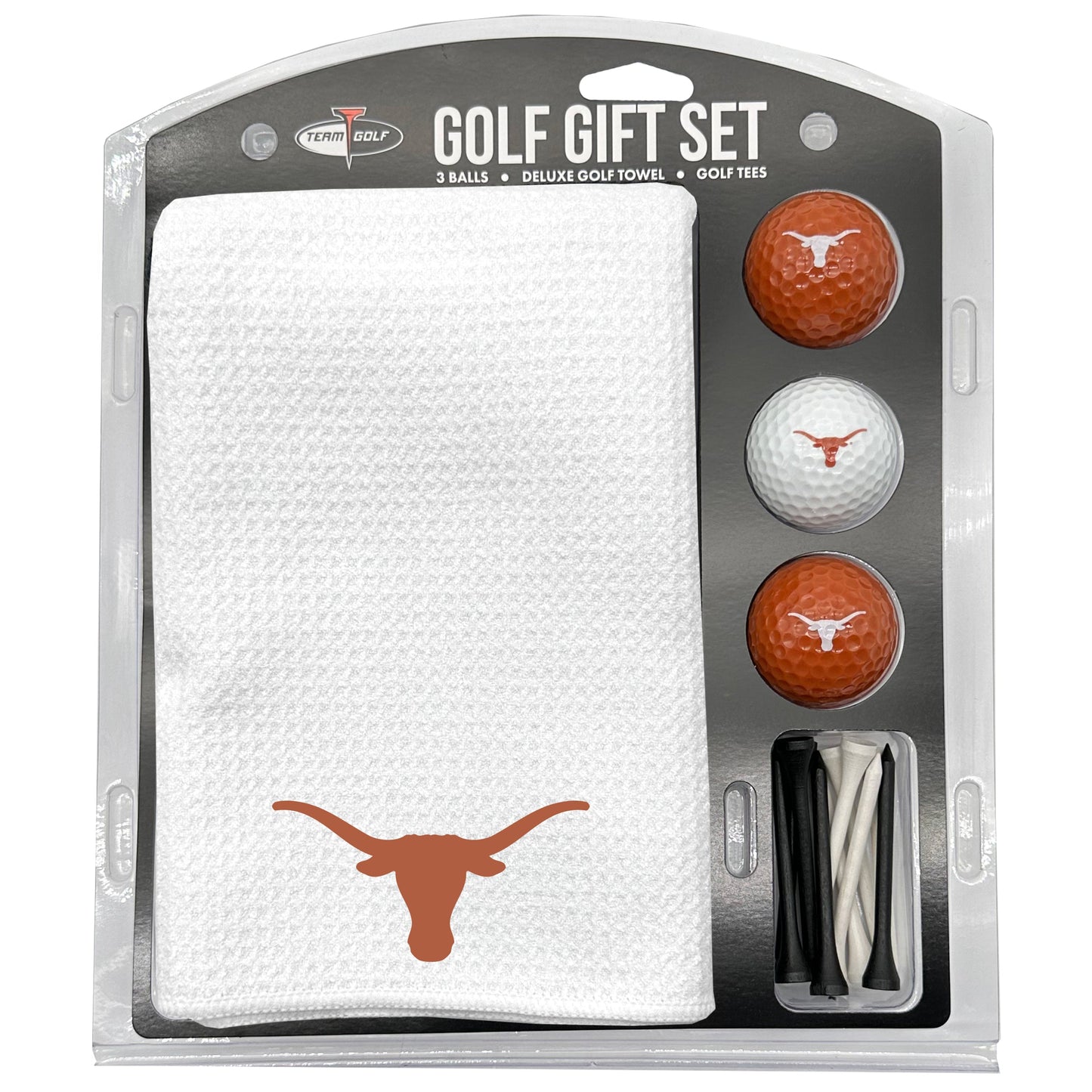 Texas Longhorns White Microfiber Towel Golf Gift Set - Club Rehab