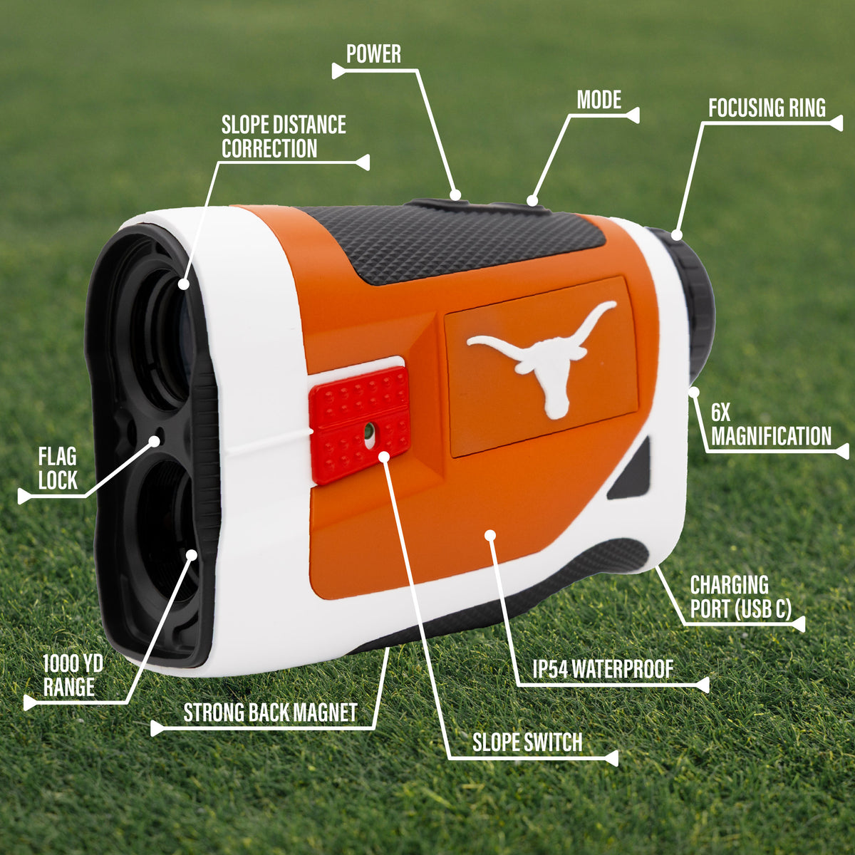 Texas Longhorns Foresight golf rangefinder by Team Golf, view 6
