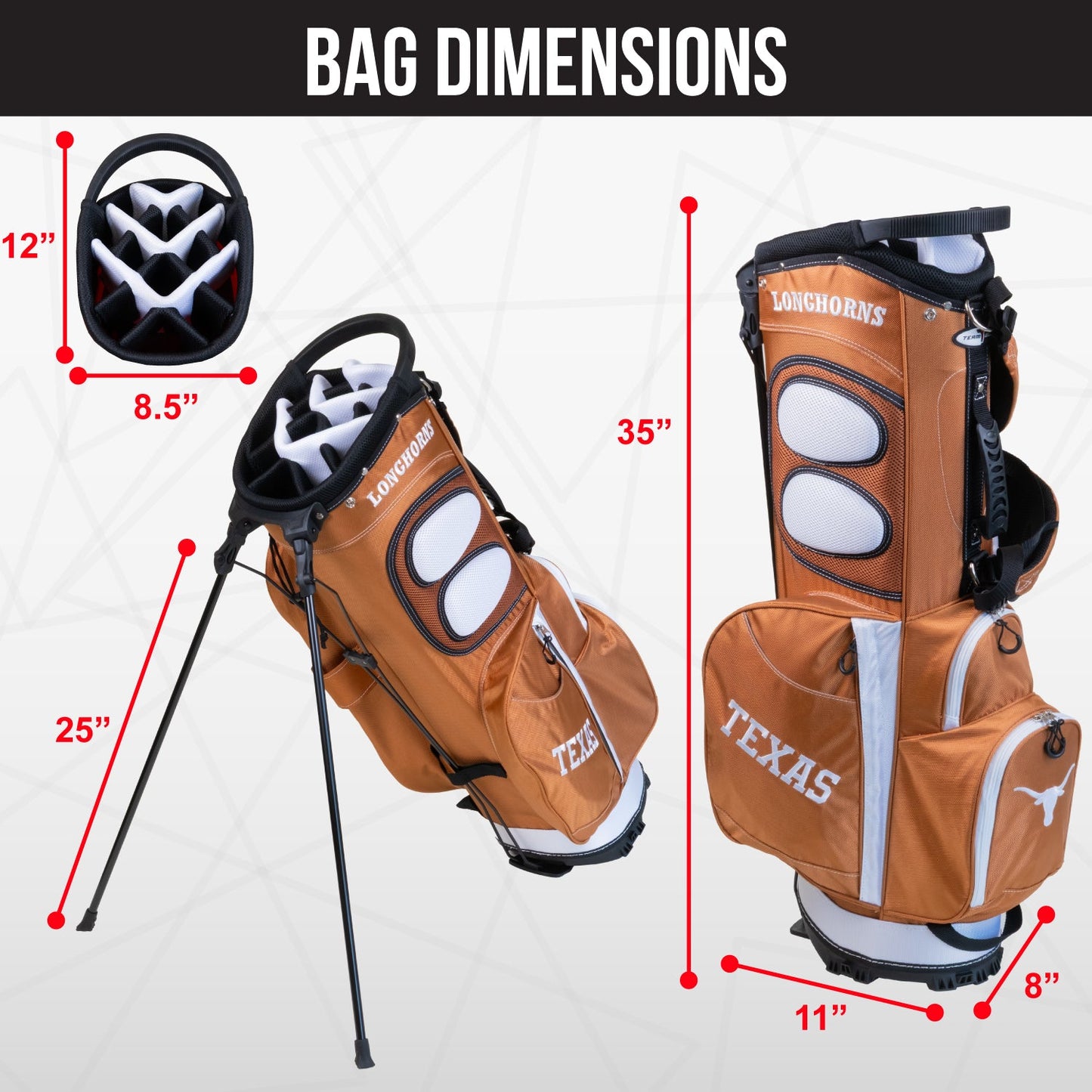 Texas Longhorns Fairway Stand Bag - Image 4 - Club Rehab