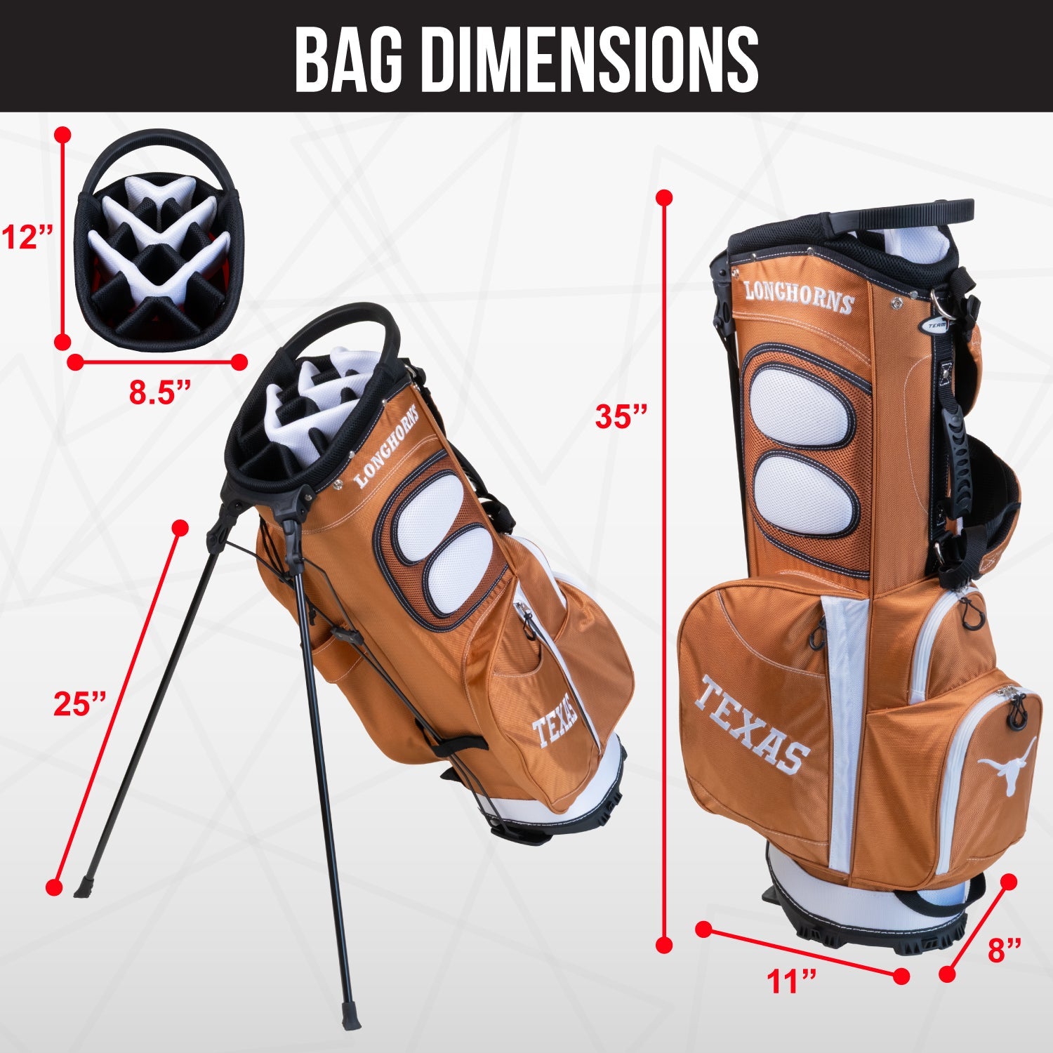 Texas Longhorns Fairway Stand Bag - Image 4 - Club Rehab