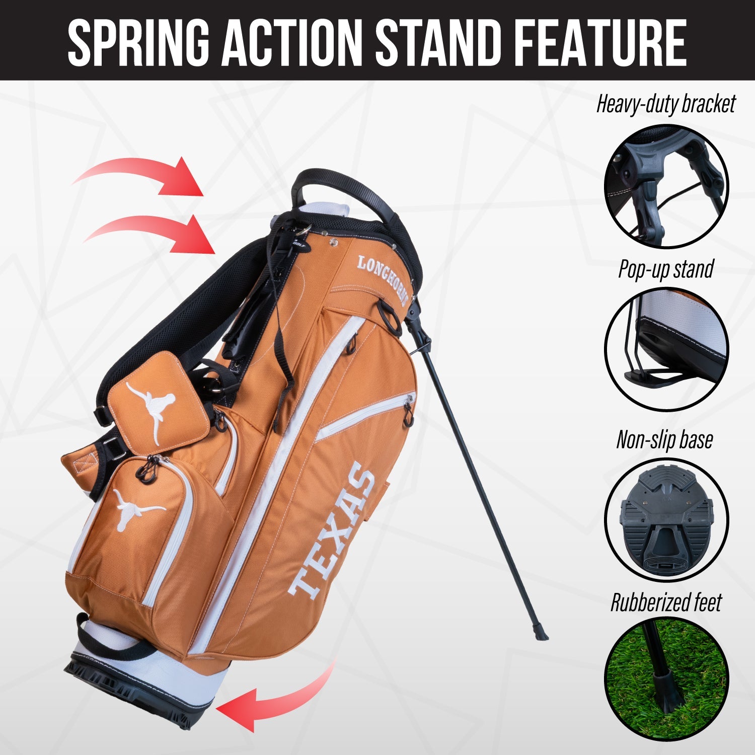 Texas Longhorns Fairway Stand Bag - Image 5 - Club Rehab