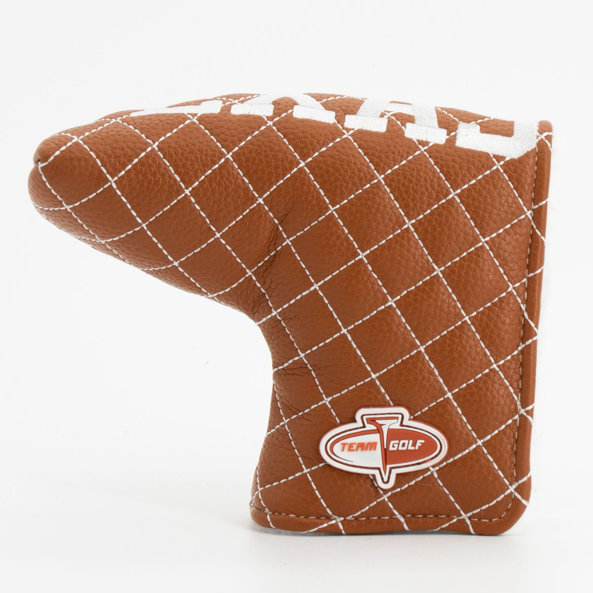 Texas Longhorns Solid Quilted Blade Putter Cover, back view