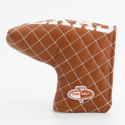 Texas Longhorns Solid Quilted Blade Putter Cover, back view