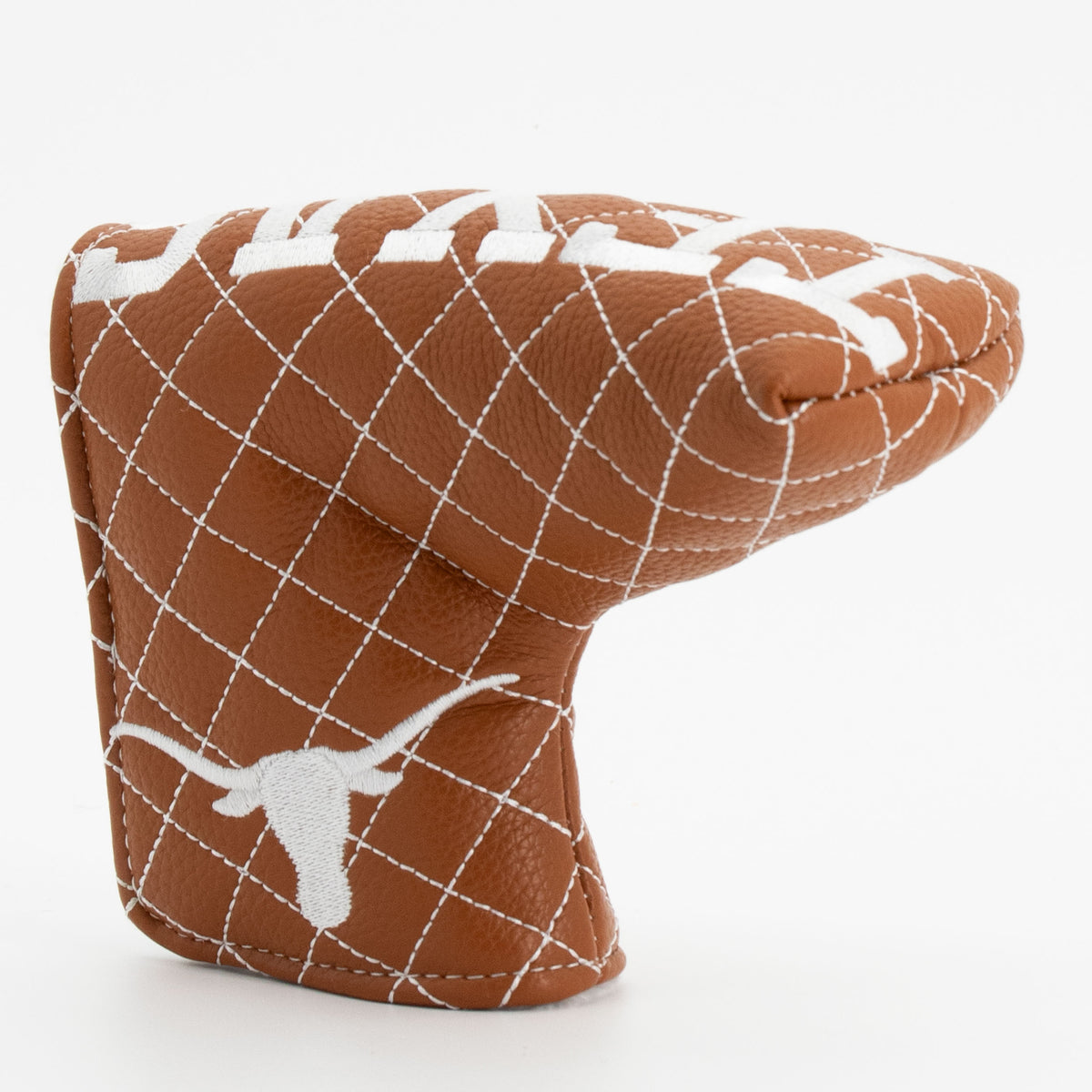 Texas Longhorns Solid Quilted Blade Putter Cover, angled view