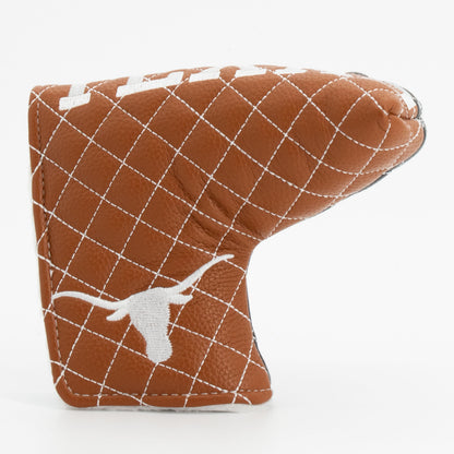 Texas Longhorns Split Quilted Blade Putter Cover, front view