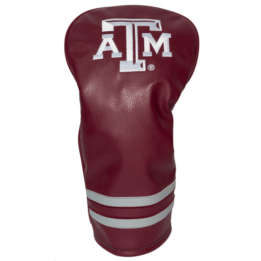 Maroon golf club head cover with 'ATM' logo on a white background