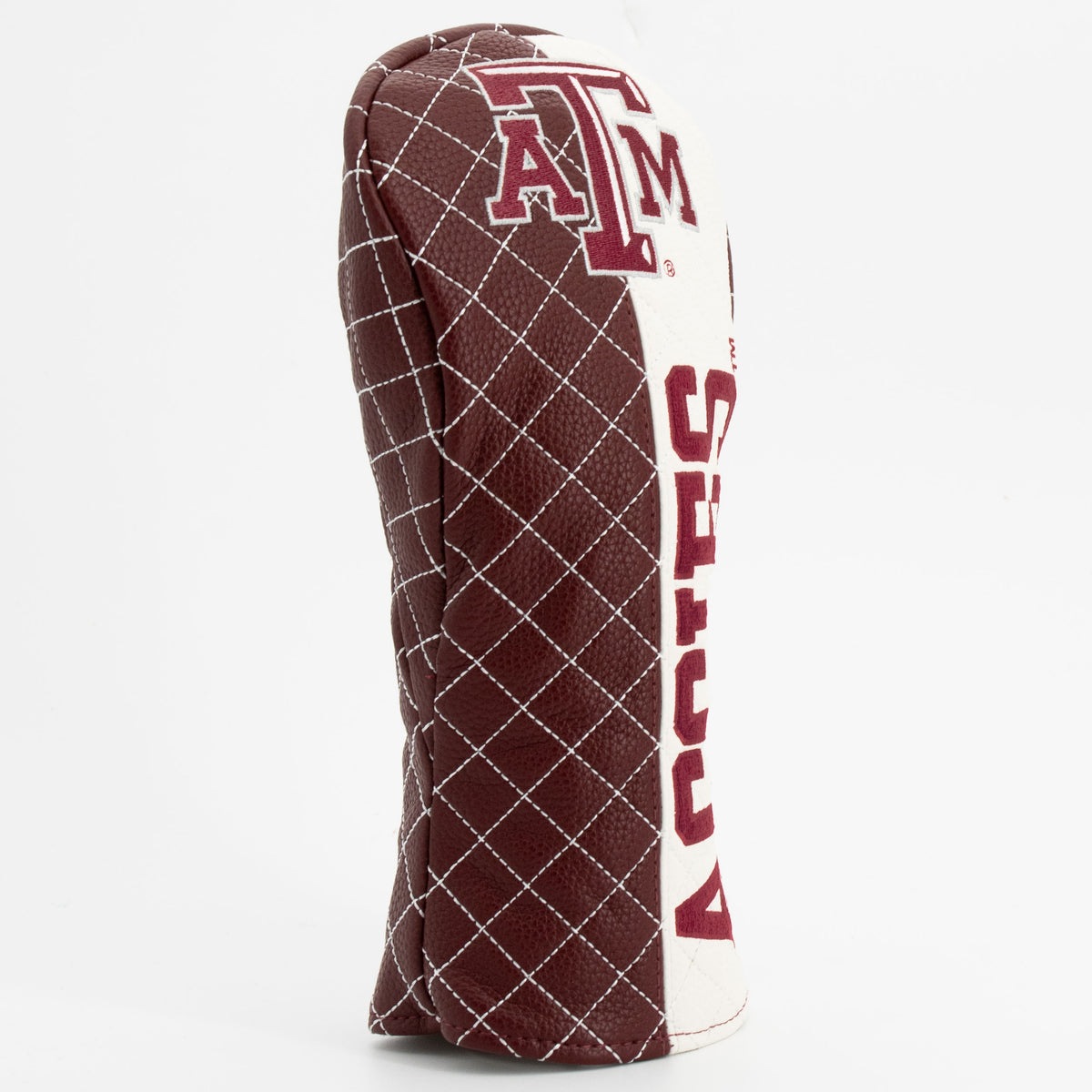 Texas A&M Aggies Split Quilted Fairway Headcover, angled view