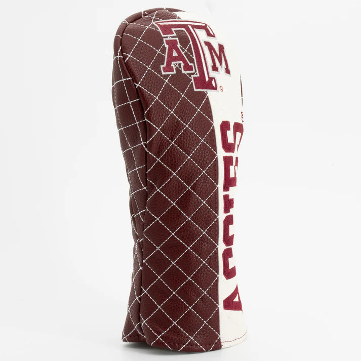 Golf club head cover with Texas A&M logo on a white background