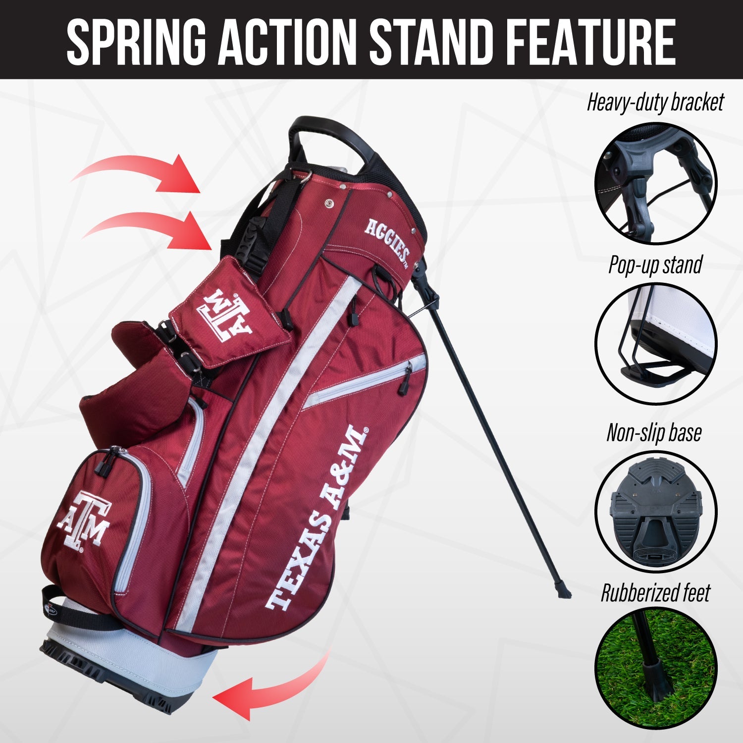Texas A&M Aggies Fairway Stand Bag - Image 5 - Club Rehab