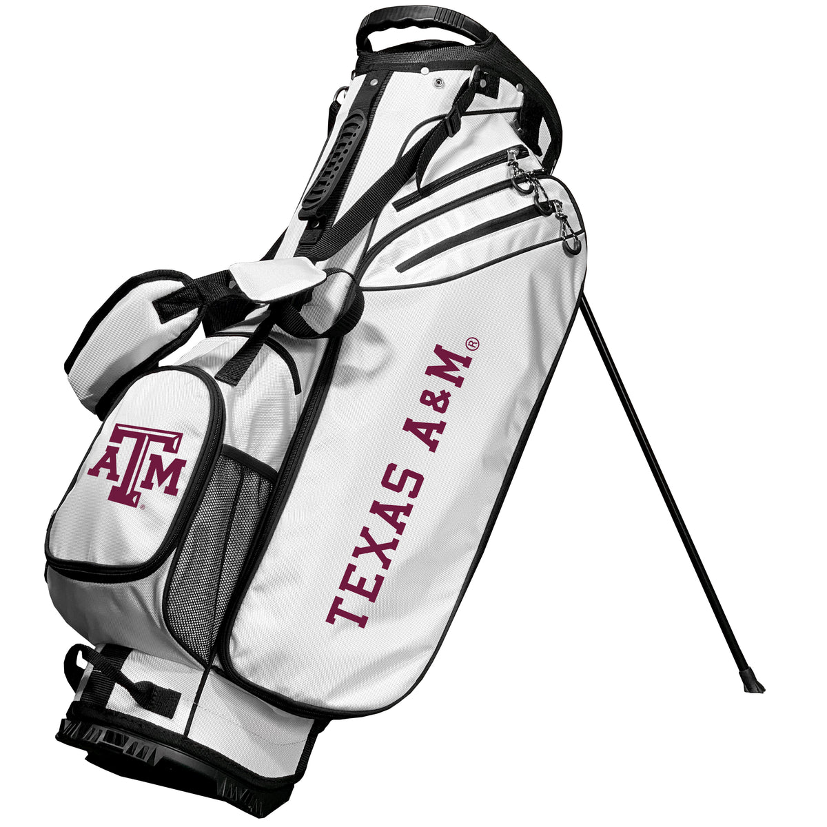 Texas A&M Aggies Birdie stand golf bag, White color