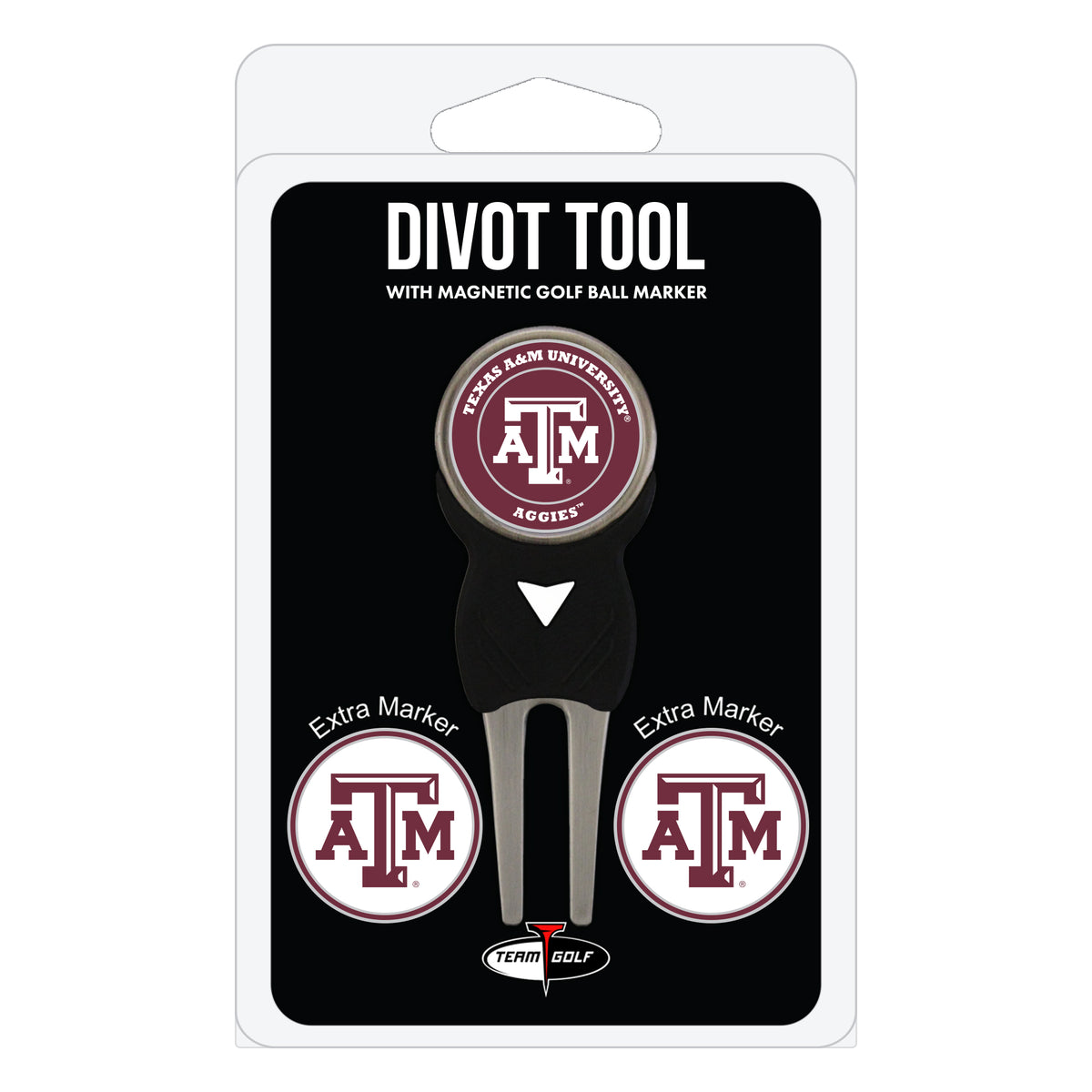 Texas A&M Aggies divot repair tool and three ball markers