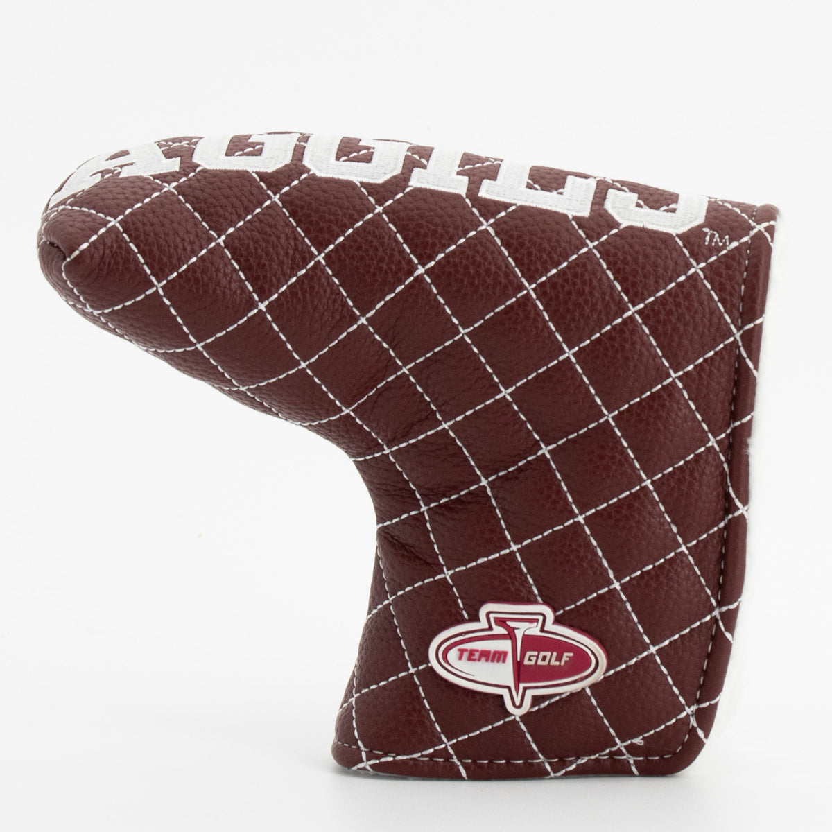 Texas A&M Aggies Solid Quilted Blade Putter Cover, back view