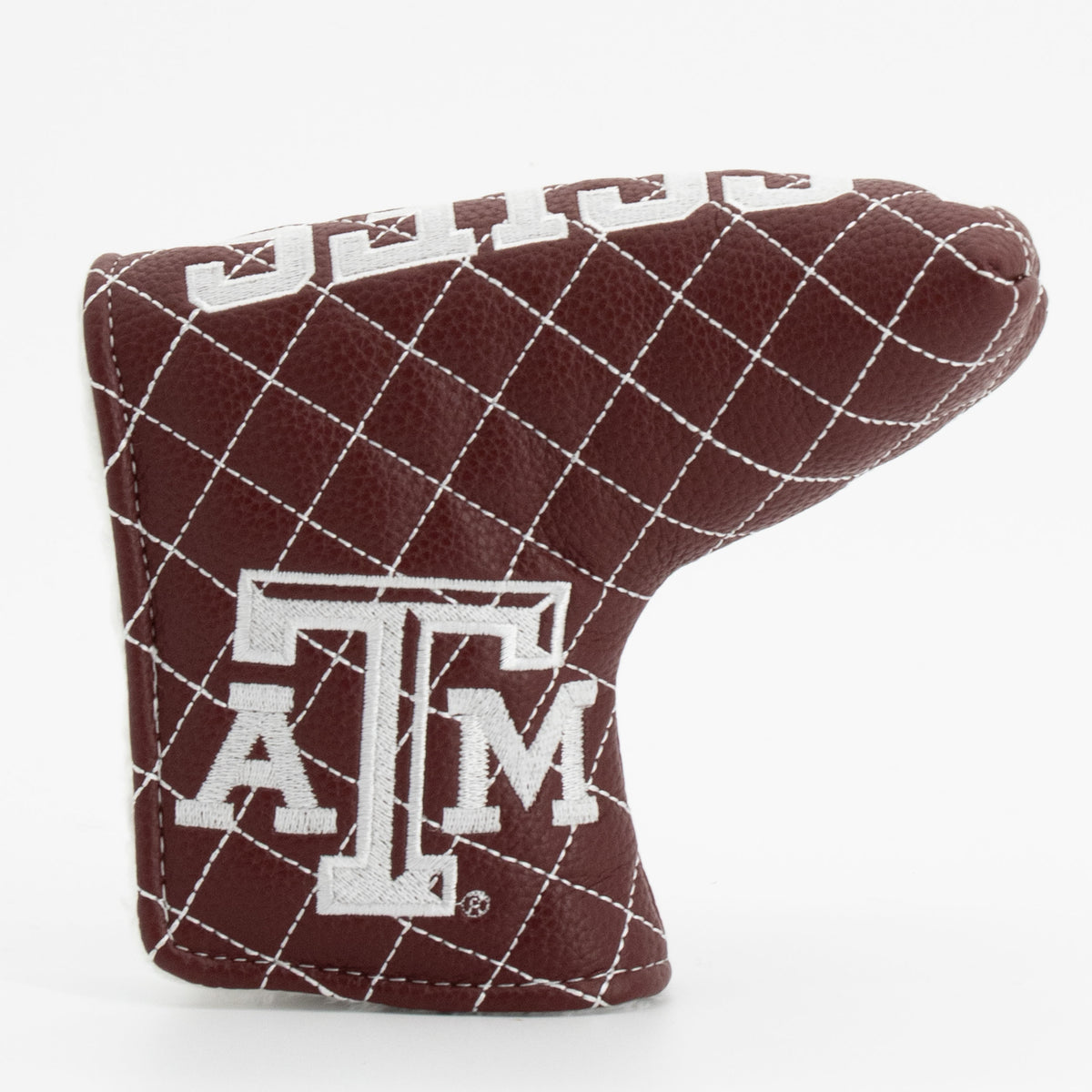 Texas A&M Aggies Solid Quilted Blade Putter Cover, front view