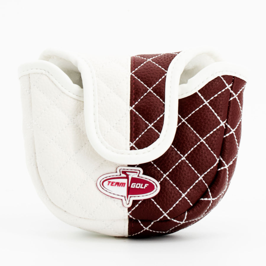 Texas A&M Aggies split quilted mallet putter cover, back view