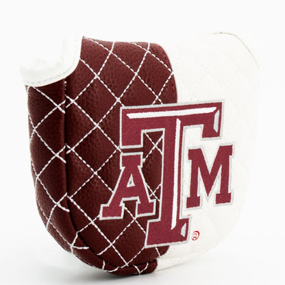 Texas A&M Aggies Split Quilted Mallet Putter Cover, angled view