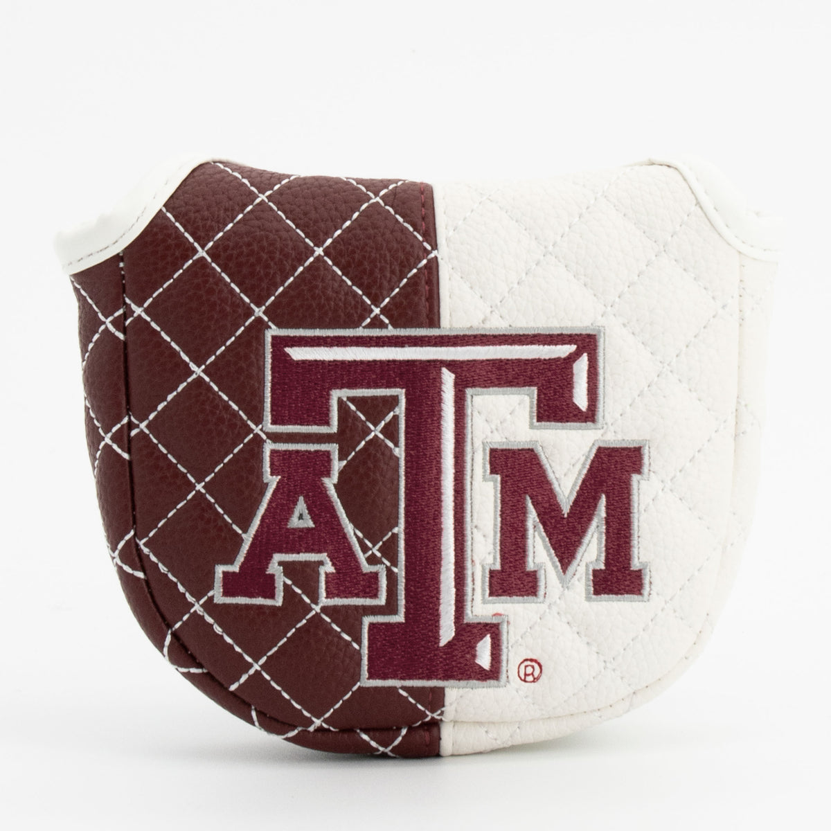 Texas A&M Aggies Split Quilted Mallet Putter Cover, front view