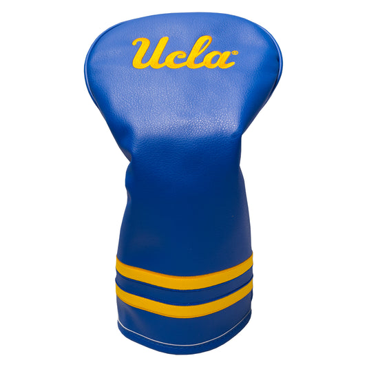 Blue golf club head cover with 'UCLA' branding on a white background