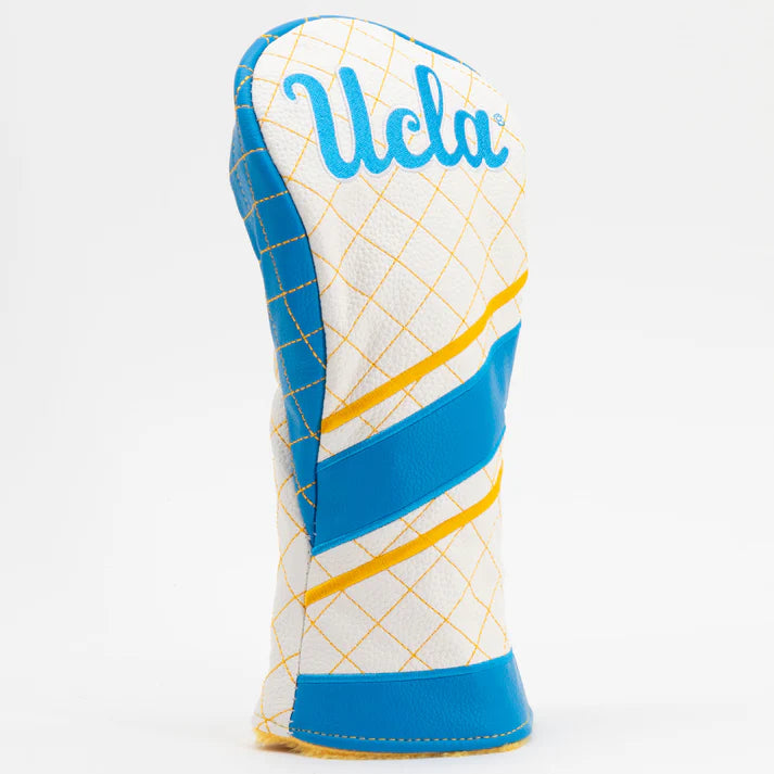 Golf club head cover with UCLA branding on a white background