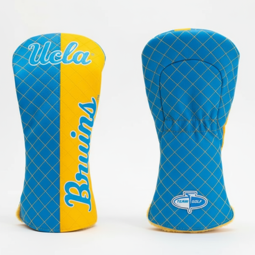 Golf club head cover with UCLA and Bruins branding on a white background