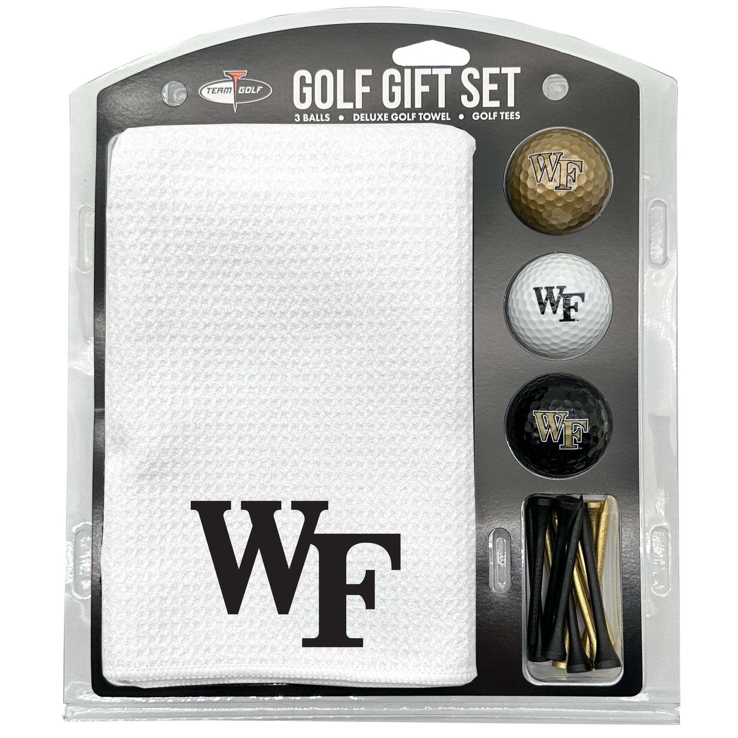Wake Forest Demon Deacons White Microfiber Towel Golf Gift Set - Club Rehab