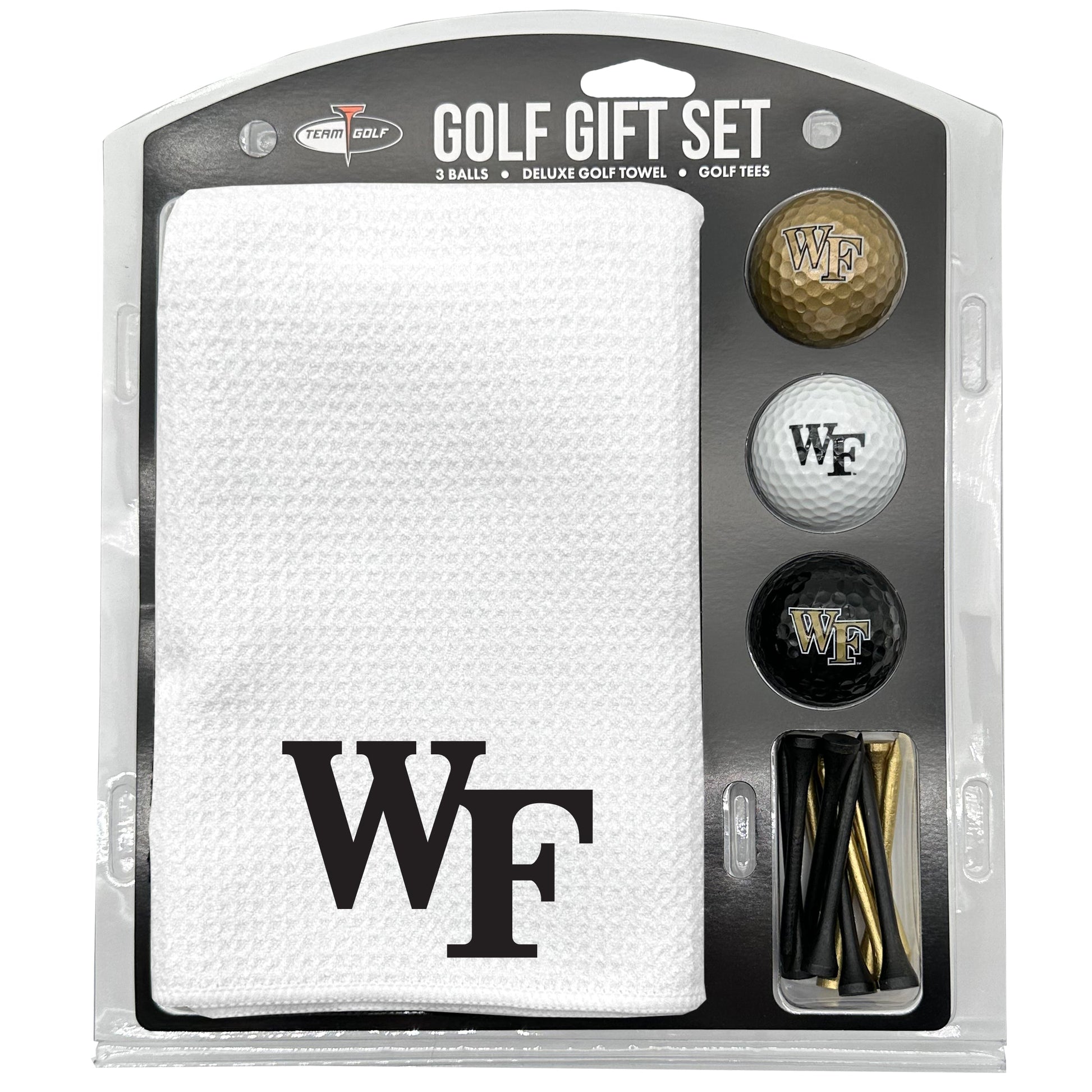 Wake Forest Demon Deacons White Microfiber Towel Golf Gift Set - Club Rehab