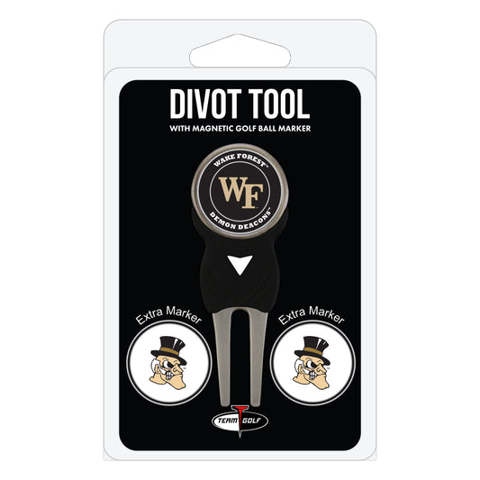 Wake Forest Demon Deacons divot repair tool and three ball markers
