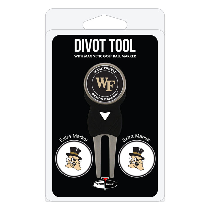Wake Forest Demon Deacons divot repair tool and three ball markers