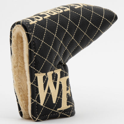 Wake Forest Demon Deacons Solid Quilted Blade Putter Cover, opening detail
