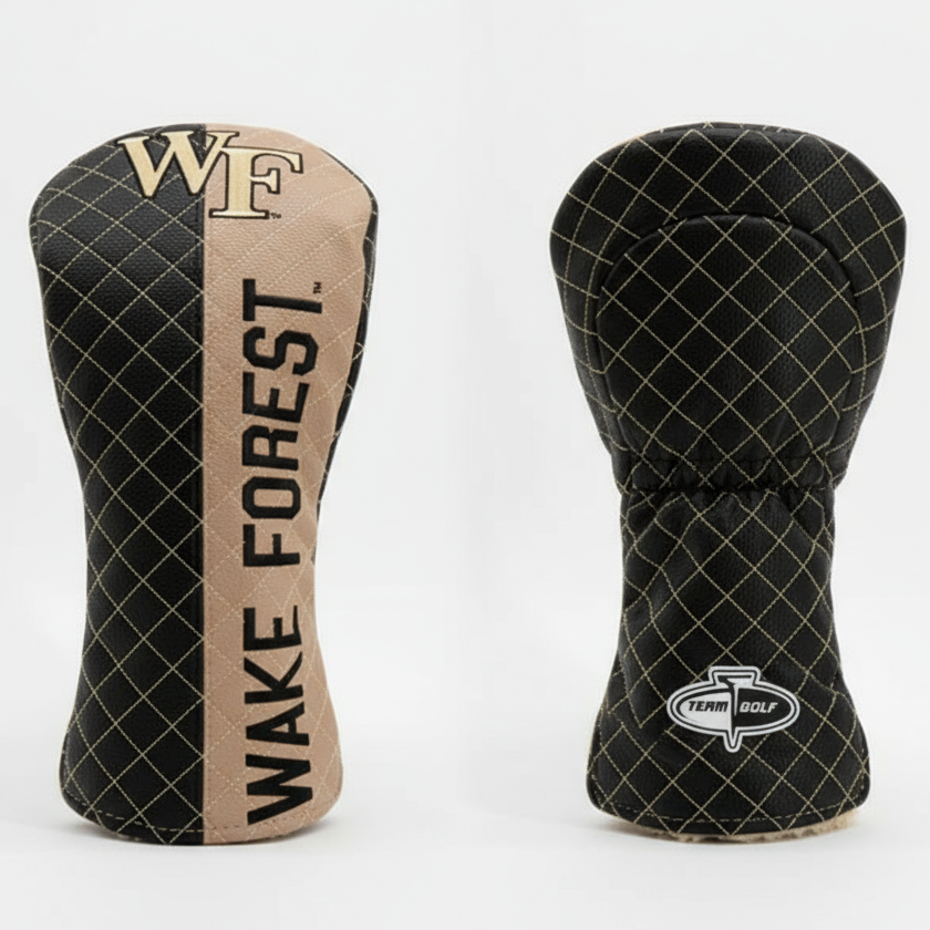 Two golf club heads with 'Wake Forest' branding on a white background