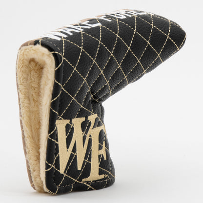 Wake Forest Demon Deacons Split Quilted Blade Putter Cover, opening detail