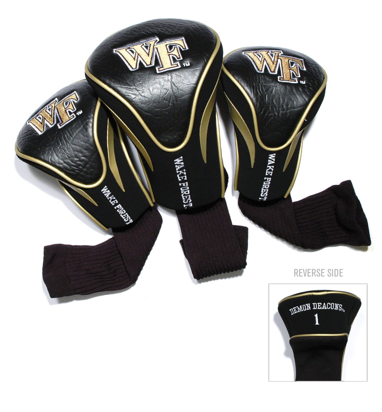 Wake Forest Demon Deacons 3 Pack Contour Sock Headcovers - Club Rehab
