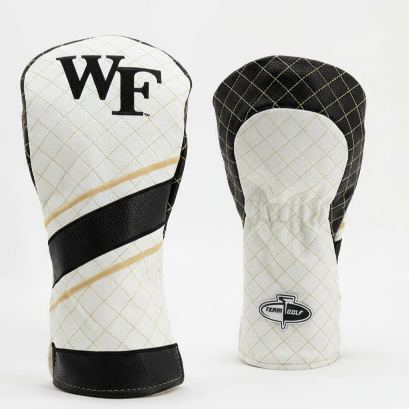 Two golf club head covers with 'WF' branding on a white background