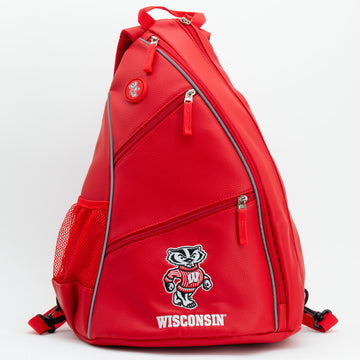 Wisconsin Badgers PU Leather Backpack