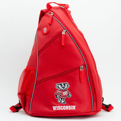 Wisconsin Badgers PU leather backpack by Team Golf, view 1