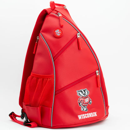 Wisconsin Badgers PU leather backpack by Team Golf, view 3