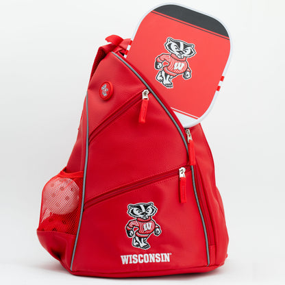 Wisconsin Badgers PU leather backpack by Team Golf, view 4
