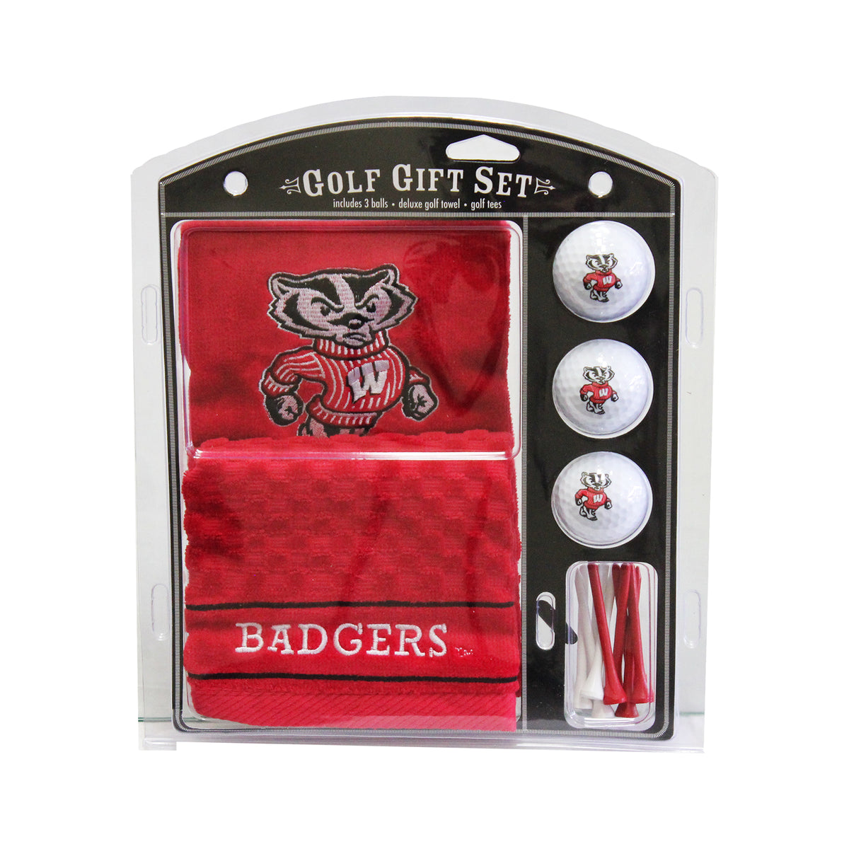 Wisconsin Badgers Embroidered Towel Golf Gift Set