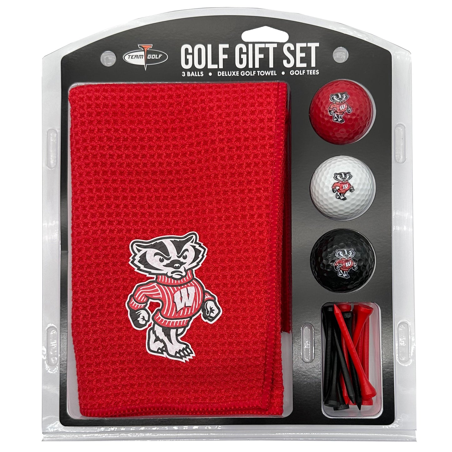 Wisconsin Badgers Microfiber Towel Golf Gift Set - Club Rehab