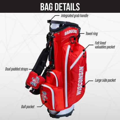 Wisconsin Badgers Fairway Stand Bag - Image 3 - Club Rehab