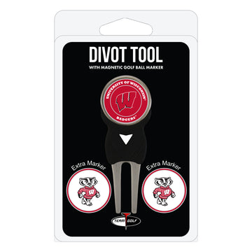 Wisconsin Badgers Divot Tool + 3 Ball Markers