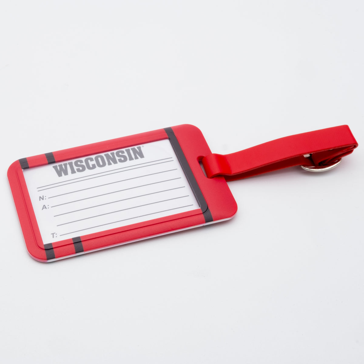 Wisconsin Badgers plastic golf bag tag by Team Golf, product photo 2