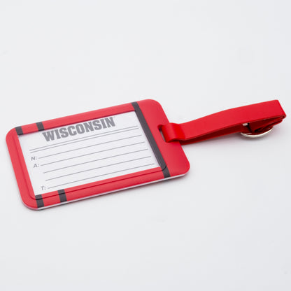 Wisconsin Badgers plastic golf bag tag by Team Golf, product photo 2