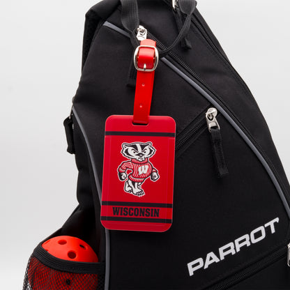 Wisconsin Badgers plastic golf bag tag by Team Golf, product photo 3