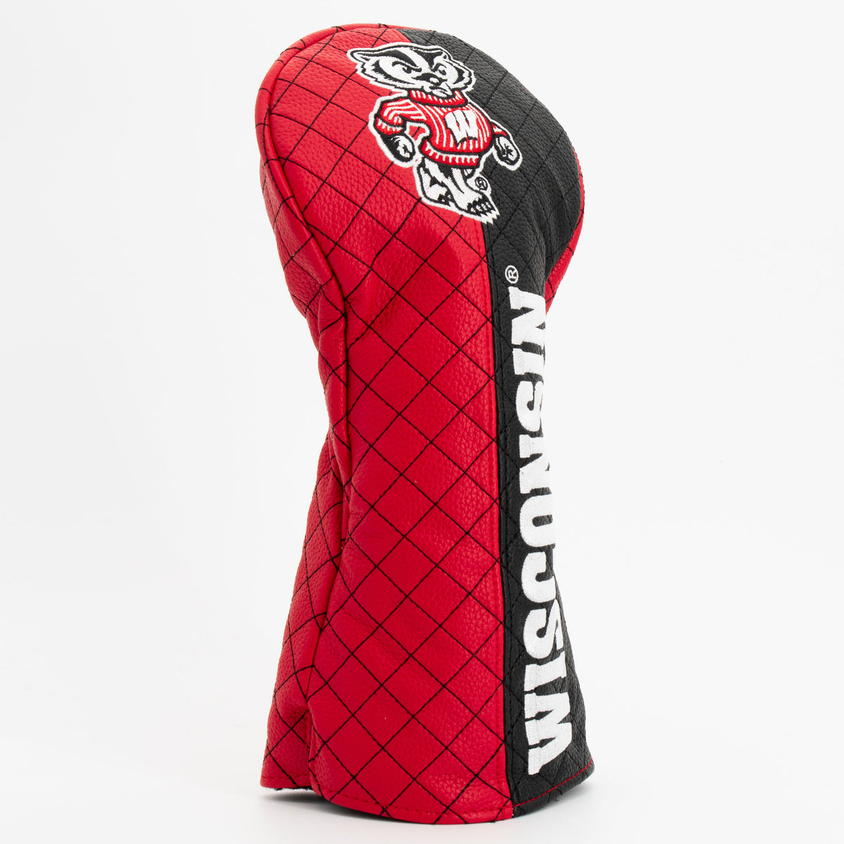 Wisconsin Badgers Split Quilted Driver Headcover, angled view
