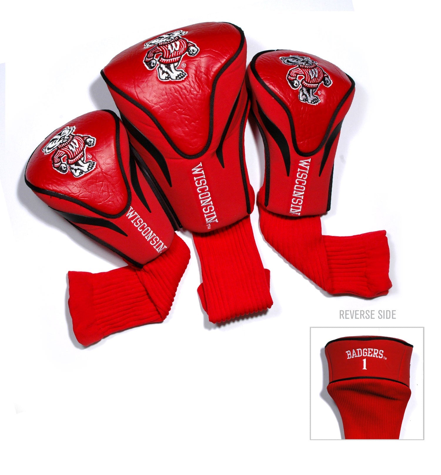Wisconsin Badgers 3 Pack Contour Sock Headcovers - Club Rehab